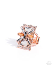 Load image into Gallery viewer, Paparazzi “Exaggerated Edge” Copper Stretch Ring - Paparazzi Accessories