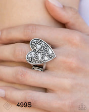 Load image into Gallery viewer, Paparazzi “Rustic Remembrance” Silver Heart Stretch Ring - Paparazzi Accessories