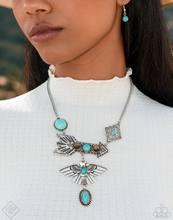 Load image into Gallery viewer, Paparazzi “Earthy Expose” Blue Necklace Earring Set - Paparazzi Accessories