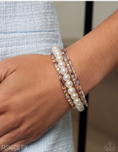 Load image into Gallery viewer, Paparazzi “Inherited Indulgence” Multi Purple With White Beaded Bracelet Set - Paparazzi Accessories