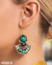 Load image into Gallery viewer, Paparazzi “Expecting Adventure” Green Dangle Earrings - Paparazzi Accessories