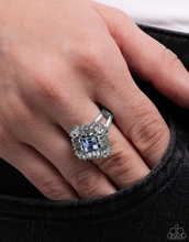 Load image into Gallery viewer, Paparazzi “Square Formation” Blue Stretch Ring - Paparazzi Accessories
