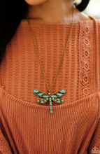 Load image into Gallery viewer, Paparazzi “FLYING Low” Brass Necklace Earring Set - Paparazzi Accessories