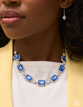Load image into Gallery viewer, Paparazzi “Redefined Radiance” Blue Necklace Earring Set - Paparazzi Accessories