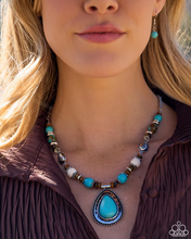 Load image into Gallery viewer, Paparazzi “Natural Noise” Blue Necklace Earring Set - Paparazzi Accessories