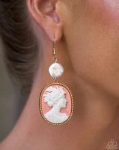Load image into Gallery viewer, Paparazzi “Captivating Cameo” Orange Cameo Dangle Earrings -Paparazzi Accessories
