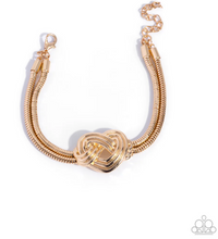Load image into Gallery viewer, Paparazzi “Woven Warrior” Gold Knotted Clasp Bracelet - Paparazzi Accessories