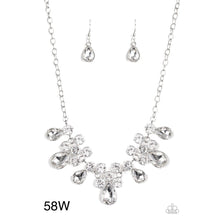 Load image into Gallery viewer, Paparazzi “Debutante Drama” White Necklace Earring Set - Paparazzi Accessories