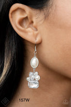 Load image into Gallery viewer, Paparazzi “Showtime Twinkle” White Dangle Earrings - Paparazzi Accessories