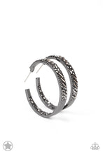 Load image into Gallery viewer, Paparazzi “GLITZY By Association” Black Hoop Earrings - Paparazzi Accessories