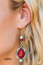 Load image into Gallery viewer, Paparazzi “SELFIE-Esteem” Red Dangle Earrings - Paparazzi Accessories