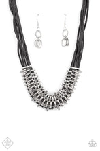 Load image into Gallery viewer, Paparazzi “Lock Stock and Sparkle” Black Necklace Earring Set”