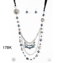 Load image into Gallery viewer, Paparazzi "All The Trimmings" Black Necklace Earring Set - Paparazzi Accessories