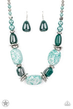 Load image into Gallery viewer, Blockbuster “In Good Glazes” Blue Necklace Earring Set - Paparazzi Accessories