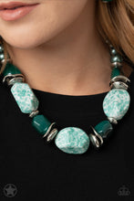 Load image into Gallery viewer, Blockbuster “In Good Glazes” Blue Necklace Earring Set - Paparazzi Accessories