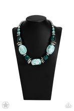 Load image into Gallery viewer, Blockbuster “In Good Glazes” Blue Necklace Earring Set - Paparazzi Accessories