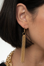 Load image into Gallery viewer, Paparazzi “SCARFed for Attention” Gold Necklace Earring Set