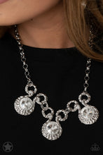 Load image into Gallery viewer, Blockbuster "Hypnotized" Silver Necklace Earring Set - Paparazzi Accessories