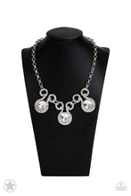 Load image into Gallery viewer, Blockbuster "Hypnotized" Silver Necklace Earring Set - Paparazzi Accessories