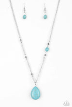 Load image into Gallery viewer, Paparazzi "Peaceful Prairies" Blue Necklace Earring Set - Paparazzi Accessories