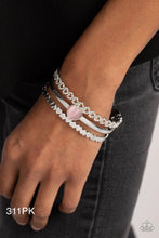 Load image into Gallery viewer, “You Win My Heart” Pink Heart Cuff Bracelet - Paparazzi Accessories