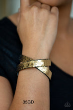 Load image into Gallery viewer, Paparazzi “Under The SEQUINS” Gold Reversible Bracelet