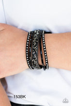 Load image into Gallery viewer, Paparazzi “Rhinestone Rocker” Black Bracelet