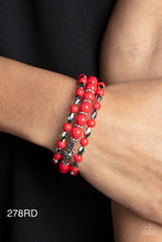 Load image into Gallery viewer, Paparazzi “Colorfully” Red Coiled Bracelet - Cindysblingboutique
