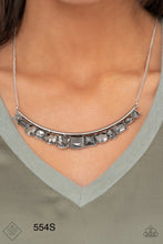 Load image into Gallery viewer, Paparazzi “The Only SMOKE-SHOW” in Town Silver Necklace Earring Set - Cindys Bling Boutique