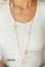 Load image into Gallery viewer, Paparazzi &quot;Rustic Refinery&quot; Lanyard Necklace Earring Set Gold
