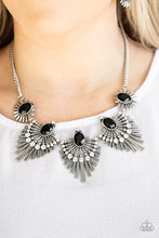 Load image into Gallery viewer, Paparazzi “Miss YOU-niverse” Black Necklace Earring Set - CindysBlingBoutique