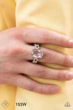 Load image into Gallery viewer, Paparazzi “Devoted to Dazzle” White Stretch Ring - Cindysblingboutique