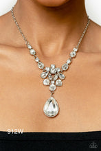 Load image into Gallery viewer, Paparazzi EMP Exclusive “TWINKLE of an Eye” White Necklace Earring Set - Paparazzi