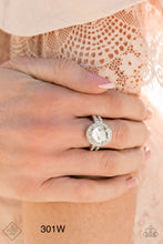 Load image into Gallery viewer, Paparazzi “Unstoppable Sparkle” White Rhinestone Silver Stretch Ring - Paparazzi Accessories