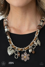 Load image into Gallery viewer, Blockbuster "Charmed, I Am Sure" Brown Necklace Earring Set - Paparazzi Accessories