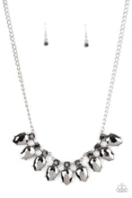 Load image into Gallery viewer, Paparazzi “Extra Enticing” Silver Necklace Earring Set - Paparazzi Accessories