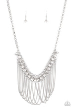 Load image into Gallery viewer, Paparazzi “Flaunt Your Fringe” White Necklace Earring Set