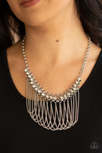 Load image into Gallery viewer, Paparazzi “Flaunt Your Fringe” White Necklace Earring Set