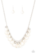 Load image into Gallery viewer, “Vintage Vault” BEACHFRONT and Center” White Necklace Earring Set - Paparazzi Accessories