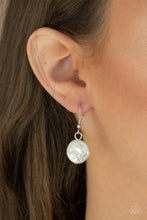 Load image into Gallery viewer, “Vintage Vault” BEACHFRONT and Center” White Necklace Earring Set - Paparazzi Accessories