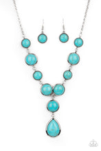 Load image into Gallery viewer, Paparazzi “Terrestrial Trailblazer” Blue Necklace Earring Set -Cindysblingboutique
