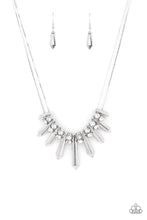 Load image into Gallery viewer, Paparazzi “Dangerous Dazzle" White Necklace Earring Set - Paparazzi Accessories