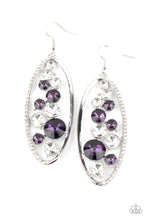 Load image into Gallery viewer, Paparazzi "Rock Candy Bubbly" Purple Dangle Earrings - Paparazzi Accessories