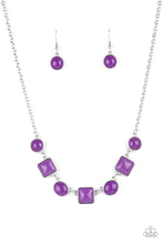 Load image into Gallery viewer, Paparazzi “Trend Worthy” Purple Necklace Earring Set
