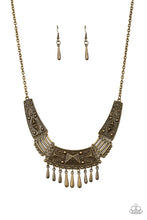 Load image into Gallery viewer, “STEER It Up” Brass Necklace Earring Set - Paparazzi