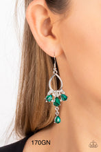 Load image into Gallery viewer, Paparazzi “Coming in Clutch” Green Dangle Earrings - Paparazzi Accessories