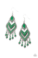 Load image into Gallery viewer, “Dearly Debonair” Green Dangle Earrings - Paparazzi Accessories