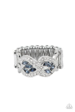 Load image into Gallery viewer, Paparazzi “Engagement Party” Posh Blue Stretch Ring - Paparazzi Accessories