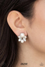 Load image into Gallery viewer, Paparazzi “Royal Reverie” White Pearl Post Earrings - Paparazzi Accessories