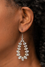 Load image into Gallery viewer, Paparazzi “Bring Down the WHEELHOUSE” White Dangle Earrings - Paparazzi Accessories